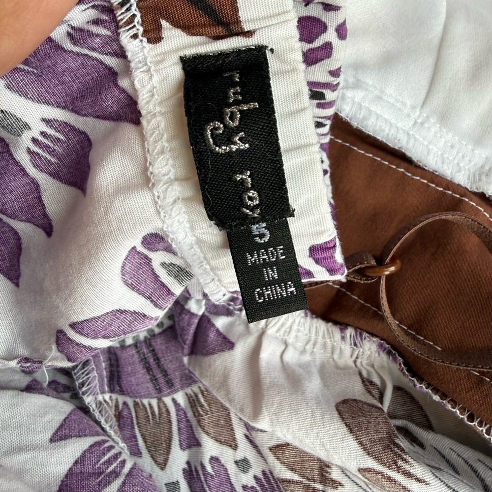 Floral Purple and Brown Ruby Rox Women's Dress Size 5 - Picture 6 of 10